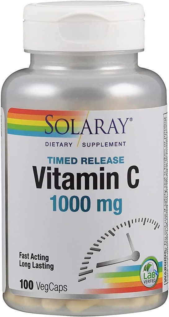 Solaray C Two-Stage Timed Release Supplement, 1000 mg, 100 Count