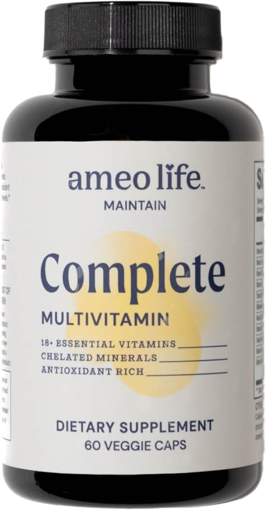 Multivitamine quotidienne pour les hommes et les femmes adultes – Multivitamines chélatées au zinc, à la biotine, à l'iode, au chrome, au manganèse et aux vitamines A, B6, B12, C, D, E – Immune complète et soutien énergétique – 60 capsules
