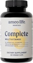 Multivitamine quotidienne pour les hommes et les femmes adultes – Multivitamines chélatées au zinc, à la biotine, à l'iode, au chrome, au manganèse et aux vitamines A, B6, B12, C, D, E – Immune complète et soutien énergétique – 60 capsules