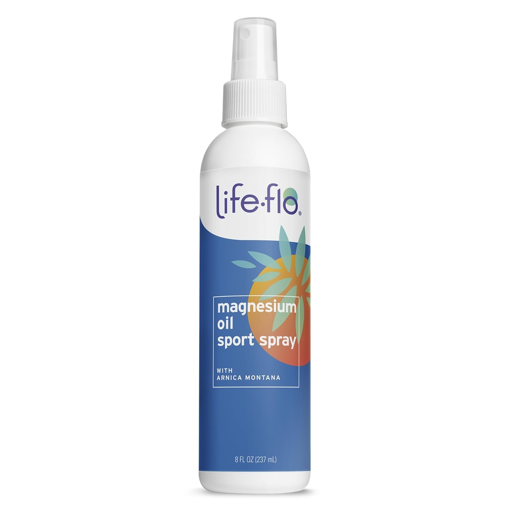 Life-flo Magnesium Öl Sport Spray, mit Magnesium Chloride aus dem Zechstein Seabed Plus Arnica, beruhigt und verfeinert Muskeln und Gelenke nach Übung, 60-Tage Garantie, nicht getestet auf Tiere, 8oz