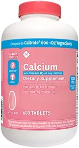 Membre Mark Calcium 600mg avec vitamine D-3 600Tablettes