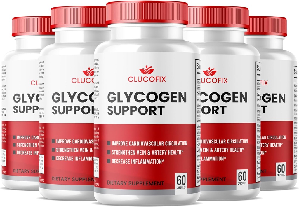 (5 Pack) ClucoFix Glycogen Support Capsules - ClucoFix Glycogen Health & Wellness Multivitamin Support Supplements Pillen - ClucoFix Glycogen - ClucoFix Glyco Advanced Formula Support Bewertungen