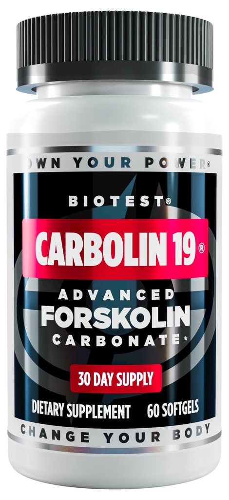Biotest Carbolin 19 – Forskoline longue durée pour la perte de graisse et la performance métabolique,* 30 portions – 60 softgels