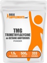 BulkSupplements.com Bétaïne Poudre Anhydre - Triméthylglycine, Suppléments TMG, Poudre TMG - Bétaïne TMG - Sans gluten, 1500mg par portion, 500g (1,1 lbs)