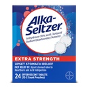 Alka-Seltzer Extra Strength Heartburn Relief Effervescent Antacid Tablets, Fast Indigestion Relief, 24 Ct