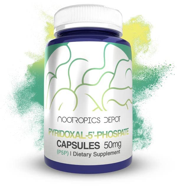 Pyridoxal-5'- Phosphatkapseln (P5P) | 50mg | Aktive Form von Vitamin B6 | 365 Count | Nootropics Depot