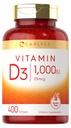 Carlyle Vitamin D3 1000IU | 400 Softgels | Hohe Potenz | Non-GMO & Gluten Kostenlose Ergänzung