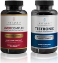 VITASEI Liver Cleanse Detox & Repair, Liver Complex Kapseln für Damen und Herren (60 Kapseln) + Testronix Booster für Männer (60 Kapseln)