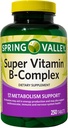Augu Spring Valley Super Vitamin B-Komplex, Stoffwechselunterstützung, Tabletten Nahrungsergänzung, 250 Zähler