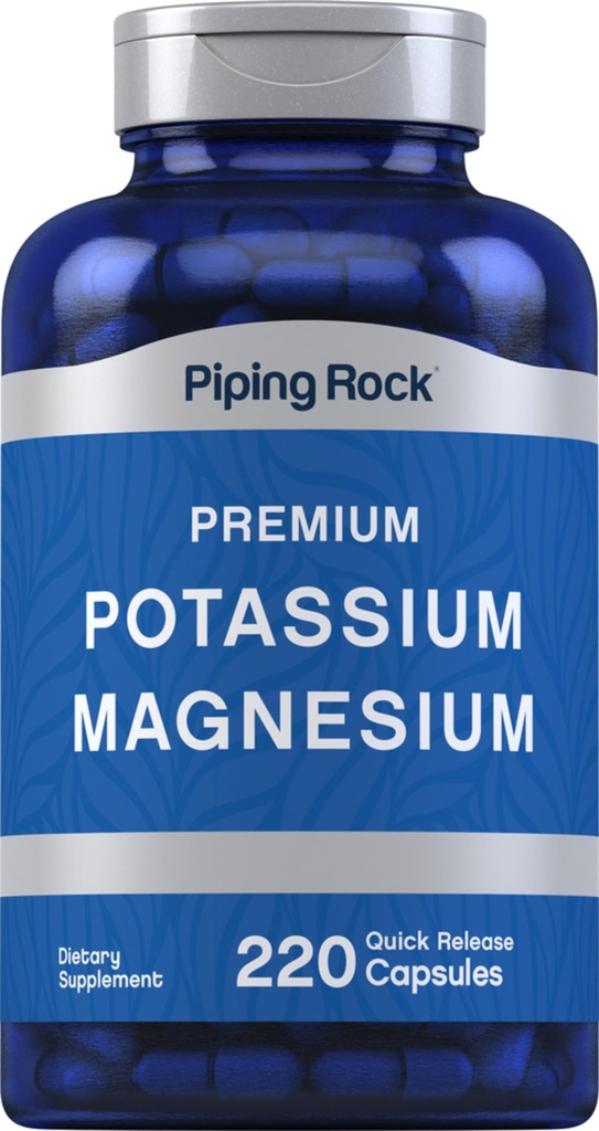 Piping Rock Kalium Magnesium Supplement | 220 Kapseln | Non-GMO, Gluten Free Premium Complex