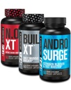 Jacked Factory N.O. XT Nitric Oxid Supplement, Build-XT Muskelaufbau, & Androsurge Estrogen Blocker für Männer