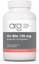 Allergy Research Group Ox Bile 125 mg - Ox Bile Supplements for Gallbladder, Digestive Enzymes for Liver, Fat Digestion Support, for Men and Women, Hypoallergenic Formula - 180 Vegicaps