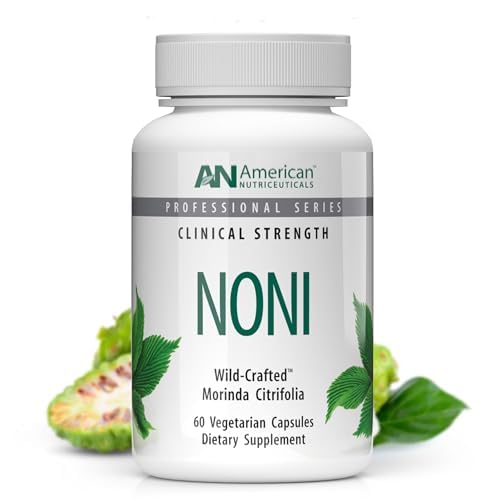 Nutriceutiques américains – Noni – 60 capsules – Adaptogène puissant pour l'énergie équilibrée – 100% poudre de fruits entiers