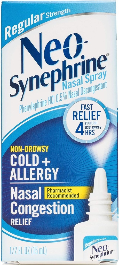 Neo-Synephrine Nasal Dekongestant Spray Regelmäßige Stärke 0,50 oz (PACK von 3)