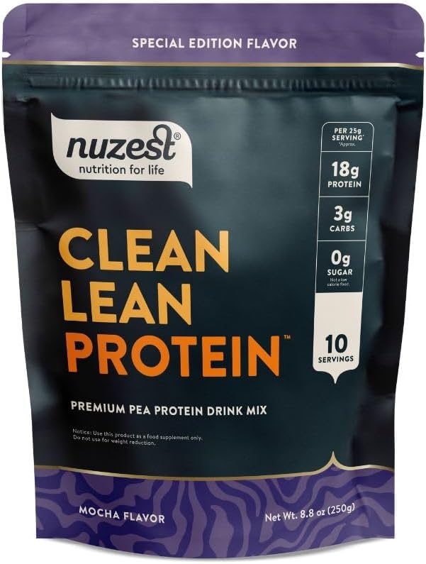 Nuzest - Pea Protein Powder - Clean Lean Protein, Premium Vegan Plant Based Protein Powder, Dairy Free, Glutenfrei, GMO Free Protein Shake, Mocha, 8.8 Unze