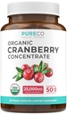 Capsules d'extrait de canneberge biologique - Pilules de canneberge de puissance Super 50X pour les femmes à l'appui de l'urinaire Tract Bladder et le rein - Vegan Non-GMO USDA Organic & North American Source (4 mois d'approvisionnement)