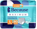 Da maximale Inkontinenz Unterwäsche für Herren - Heavy Bladder Leak Protection, Ideal für Overnight Leakage, Sleek, Invisible Fit, Grey, Large - absorbiert 4 Tassen - 80 Count (4 Packungen von 20)