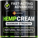 Hanfcreme - Maximale Stärke Lotion zu beruhigen Discomfort - Gel mit Arnica, Glucosamin, MSM, Menthol, Aloe Vera, Hanföl, Kurkuma - Schnelle Absorption, langlebig, nicht fettig, angenehmer Duft - 4 oz