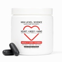 High Level Science CoQ10, Omega-3, Vitamin E - Kardiologe Formuliert für Herz + Körper + Geist Gesundheit mit DHA/EPA, Antioxidans für Energie, Superior Bioverfügbares Fischöl - Glutenfrei, 60 Softgels