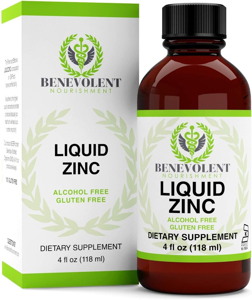 Zink-Ergänzung mit Organic Elderberry Fruit & Herbs - Potent & effektive flüssige Nahrungsergänzung für Gesamte Familie - 100% Alkohol & Glutenfrei - Non GMO Formel. Große 4oz Flasche.