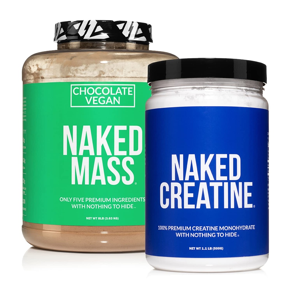 Lot de protéines sans soja NAKED: 8LB Chocolat Creatine de masse végétalienne