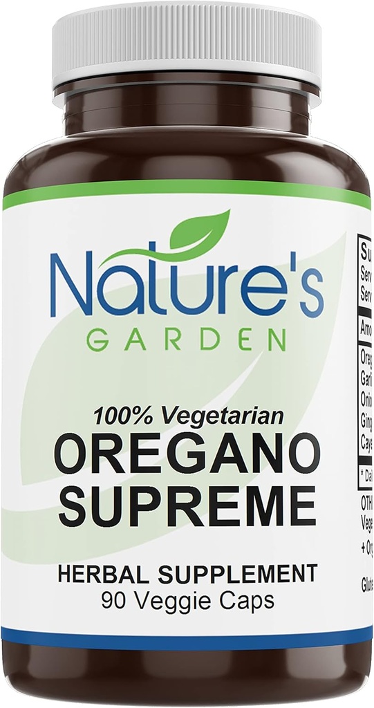 NATURE's GARDEN ESSENTIALS Oregano Supreme (w/Garlic, Zwiebel, Ingwer & Cayenne) - 90 Veggie Caps