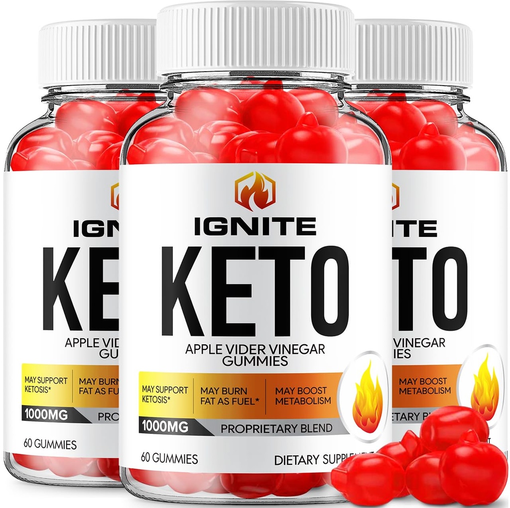 (3 Pack) Ignite Keto ACV Gummies - Formule avancée Ignite Keto Plus ACV Gummies vinaigre de pomme vinaigre Ignite ACV complément alimentaire (180 Gummies)