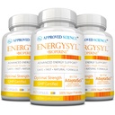 Approved Science Energysyl - Caffeine Free - with Adaptogens, B Vitamins, and Bioperine - 3 Month Supply - 180 Capsules