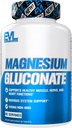 Evlution Nutrition Magnesium Gluconate - Muscle + Nerve + Heart Health Supplement - Nervous System Support - Vegan & Non-GMO - 60 Servings