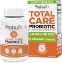 Probuline Total Care Probiotic Supplement, Gut quotidien, Digestive et Immune Health Probiotics Capsules pour les hommes et les femmes, 20 Million CFU, Vegan, 90 Content Bouteille