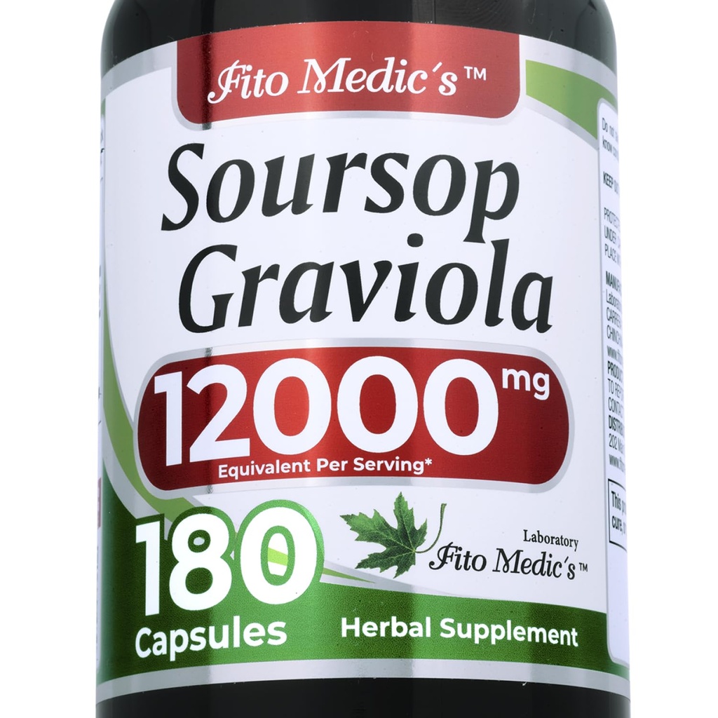 FITO MEDIC's Lab | Soursop |180 Kapseln |12000 mg. graviola |Concentrate Extract |Ultra hohe Absorption.