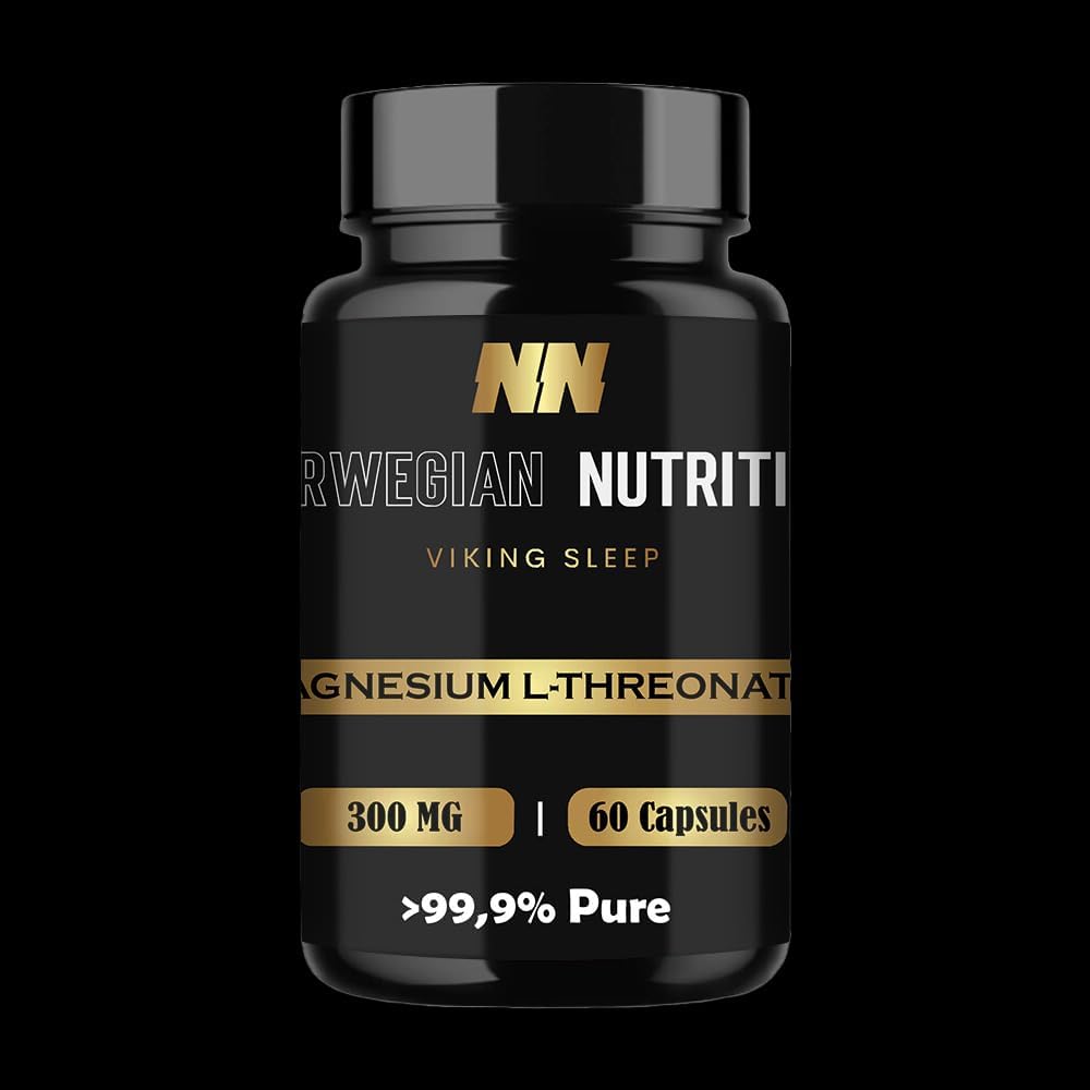Magnesium L-Threonate, 60 Kapseln von 300MG! (nicht 144MG wie andere) - Verbessern Sie Ihr Leben - Bessere Schlafqualität und Fokus, Gedächtnis, Aufmerksamkeit und kognitive Funktion - Über 99,9% Pure!! Glutenfrei.