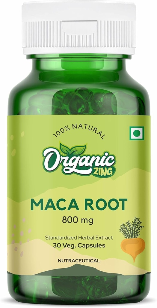 ORGANIC ZING Maca Root Black, Red, Yellow It is a Natural Remedy That can be Used to Treat Certain Health Issues - 800 mg per Serving (30 Capsules) Pack of 1