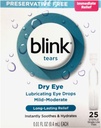 Blink Lairs Lubrifiant gouttes oculaires doux-modéré oeil sec, 25 Pk - 0,01 oz, boîte de 2