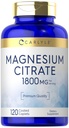 Carlyle Magnesium Citrate | 1.800mg | 120 beschichtete Caplets | Vegetarisch, Non-GMO und Glutenfreie Ergänzung