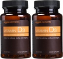 Elements Vitamin D3, 5000 IU, 180 Softgels, 6 Monate Versorgung (Packaging Mai Vary), unterstützt starke Knochen und Immungesundheit (Pack von 2)