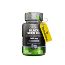 ORZAX Black Seed Oil Cold Pressed 100% Pure | Non-GMO - Rich in Omega 3 6 9 & Thymoquinone | Black Cumin Nigella Sativa Öl für Immununterstützung, Haar, Haut, Gesicht (500 mg - 60 Softgel Kapseln)
