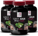 Natürliche Haar-Komplex - Graues Haar Reverse - Frische Vibrancy, Farbe Wiedererwachen, Haarfarbe, Wiederherstellung Vibrancy, Farbe Refresh, Haar Glow, Jugendliche Aussehen, Leuchtendes Haar 3 Flaschen 180 Kapseln