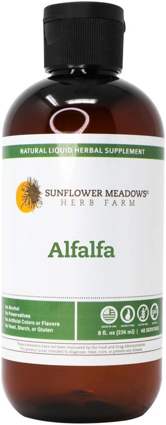 Alfalfa Flüssige Kräuterergänzung - 8oz- Alkoholfrei, Non-GMO, mit organischen Inhaltsstoffen hergestellt