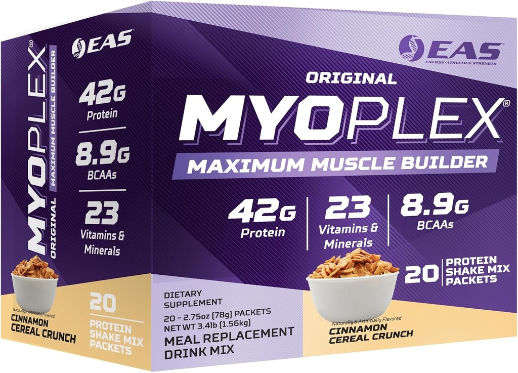 EAS Experimental and Applied Sciences Original Myoplex Maximum Muscle Builder, Meal Replacement Protein Drink Mix (mélange de protéines de qualité) 42g Protein.
