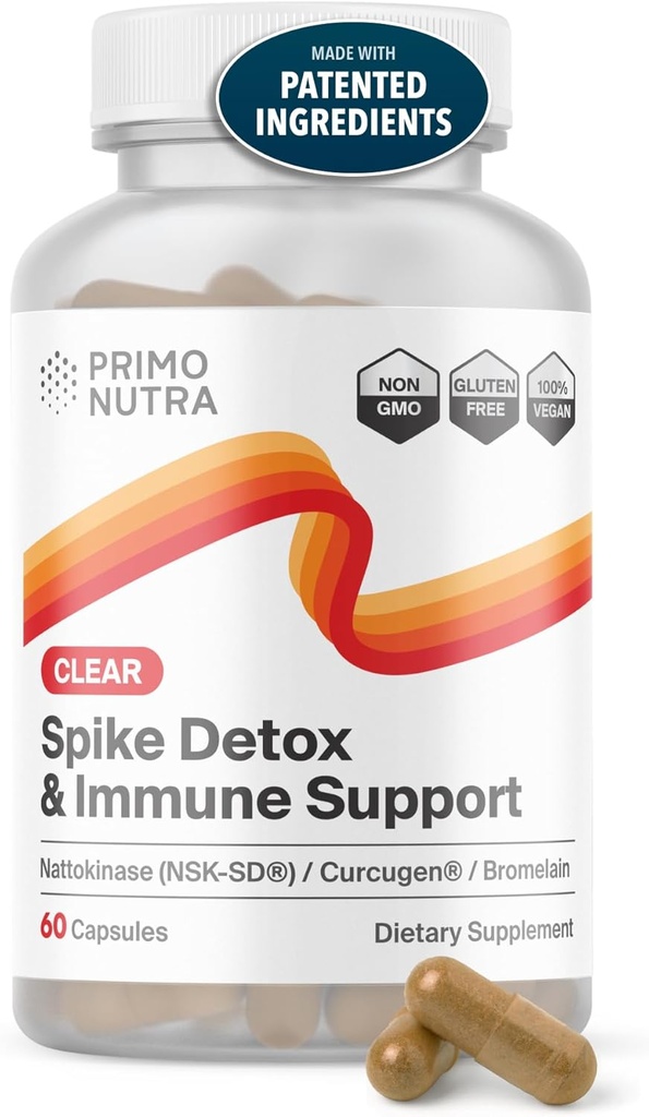 Supplément de détox d'épike avec la nattokinase de marque (NSK-SD), le bromelain, le Curcumin de marque 500mg (Curcugen), et l'hydrogène moléculaire - Potent Protéines étrangères nettoyage
