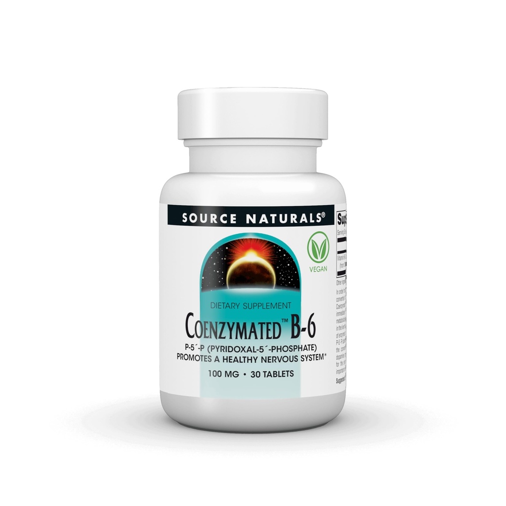 Quelle Naturals Coenzymated B-6,P-5 ́-P (PYRIDOXAL-5 ́-Phosphate) fördert ein gesundes Nervensystem* - 100 mg 60 Tabletten