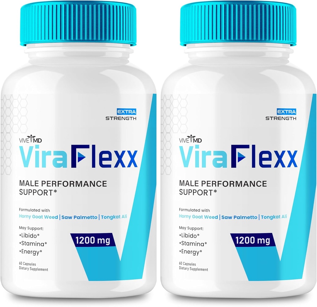 VIVE MD ViraFlexx for Men, ViraFlexx Male Enchantment - Maximum Performance, All Natural Dietary Supplement Extra Strength Pills, ViraFlexx Pro Supports Overall Health, Vira Flexx Reviews (2 Pack)