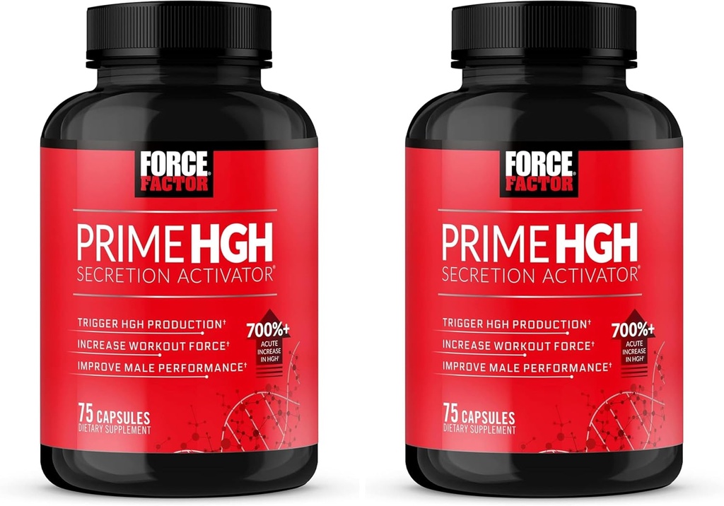 Facteur de force Prime HGH Secretion Activator, supplément HGH pour les hommes ayant étudié cliniquement AlphaSize pour aider à déclencher la production HGH, augmenter la force d'entraînement, et améliorer la performance, 75 capsules