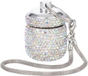 AB Diamond Small Pill Organizer Medication Lock Box Cute Pille Case für Purse Schmuck Ring Halter mit Schlüsselanhänger Medizin Speicher für Vitamin Supplement