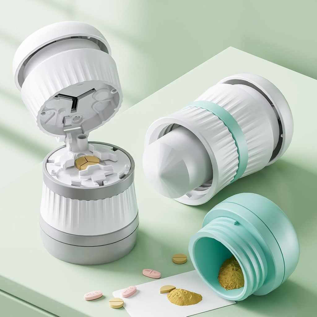Pille Cutter - Pille Splitter mit Edelstahl Klinge für Schneiden kleine Pillen oder große Pillen in einem Dritten, Pille Cutter 1/3, Geeignet für Schneiden von Vitaminen, Tabletten (1-3 Grau)