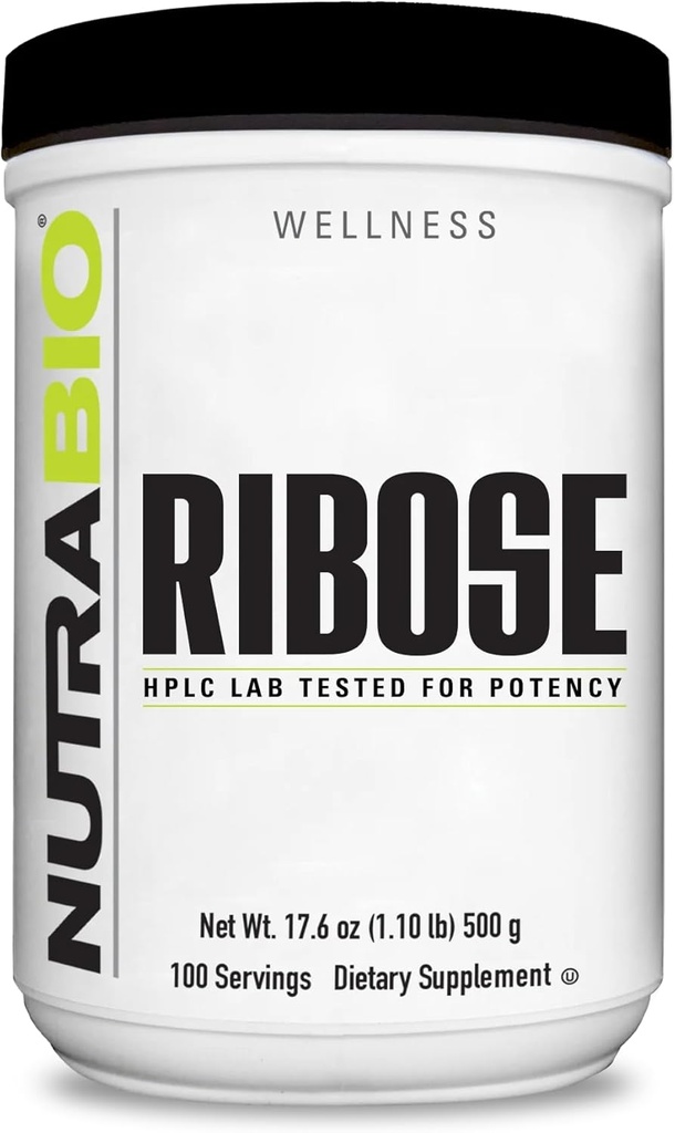 NutraBio Ribose Ergänzung für ein gesundes Herz und Energie Boost- D-Ribose Pulver Supplement- 500g