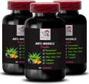 Alpha Lipoic Acid - Anti-Wrinkle Complex - L-Glutathione, Aloe Vera, Collagen Support, Green Coffee Bean, Lycopin, Turmeric, Grape Seed, Hydration Boost, Haut Firming, glatte Textur 3Bot 180Caps