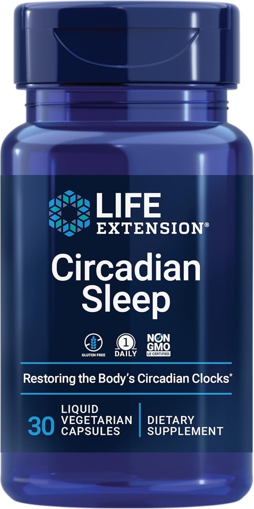 Durée de vie Sommeil circadien, extrait d'agrumes de nobiletine, soutien au sommeil, santé du sommeil, rétablissement du cycle de sommeil de votre corps, 1,5 mg de mélatonine, sans gluten, sans OGM, végétarien, 30 capsules liquides