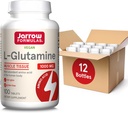 Jarrow Formeln L-Glutamin 1000 mg, Nahrungsergänzungsmittel für Muskelgewebe, Multifunktionelle Aminosäure, Immununterstützung, 100 Easy-Solv Tabletten, 50-100 Tage Versorgung, Packung mit 12